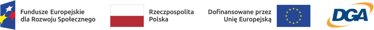 Fundusze Europejskie dla Rozwoju Społecznego, Rzeczpospolita Polska, Dofinansowane przez Unię Europejską, DGA